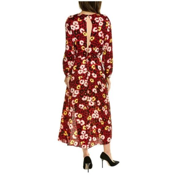 NWT The Kooples Small Floral Leopard Maxi Dress Keyhole Back Side Slit $385 - Picture 9 of 11